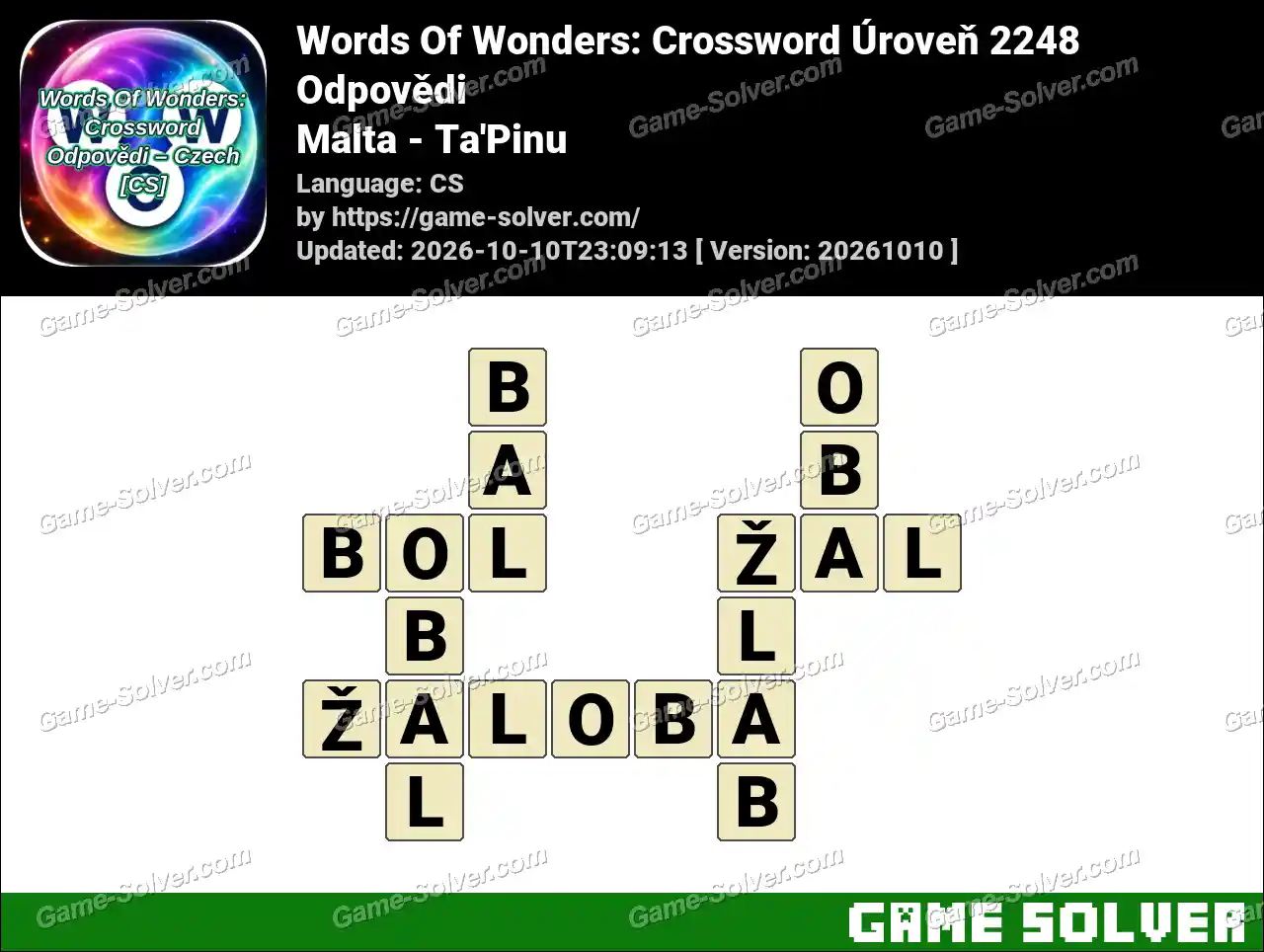 Words Of Wonders: Crossword Úroveň 2248 Odpovědi – Malta – Ta’Pinu